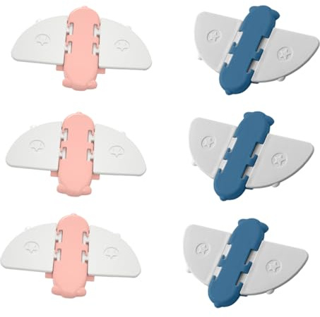AOKWAWALIY Set di 6 lucchetti di sicurezza per finestre, a prova di bambini, a prova di bambini, per armadietto, serratura creativa, chiusura di protezione per finestra, premere e tirare