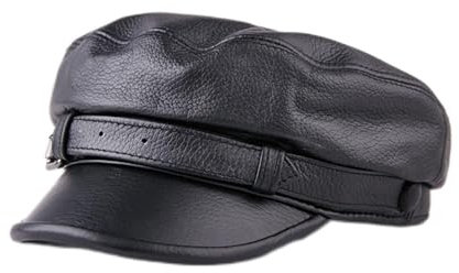 Lederhüte für Herren und Damen Männer Armee Hut Leder Mi-Liting Caps Männlich Casual Black Captain Hüte Retro SPR-ING Einstellbare Luxus Klassische flache obere Kappen Warmes und süßes Geschenk ( Colo