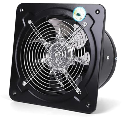 LENDISIY Badlüfter 180mm, Abluftventilator Rohrventilator Wandlüfter Abluft Lüfter Wand Gebläse Wandventilator Axialventilator Metallventilator 220V für Bad Küche