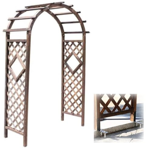 NILZA Wooden Garden Archway Outdoor Arbor Solid Wood Garden Arch Trellis Grape Vine Arbor Frame, 70in W Garden Arbor Arches For Climbing Plants Wedding Decoration (Color : Concrete floor, Size : W20