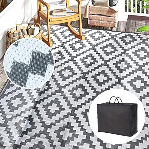 HGTRH Tapis Exterieur Resistant Pluie pour Camping Car, Tapis De Sol Exterieur Caravane, Tapis D'ExtéRieur PolypropylèNe ImperméAble 200x300, Pliable Tapis Exterieur Plastique Tisse ImperméAble