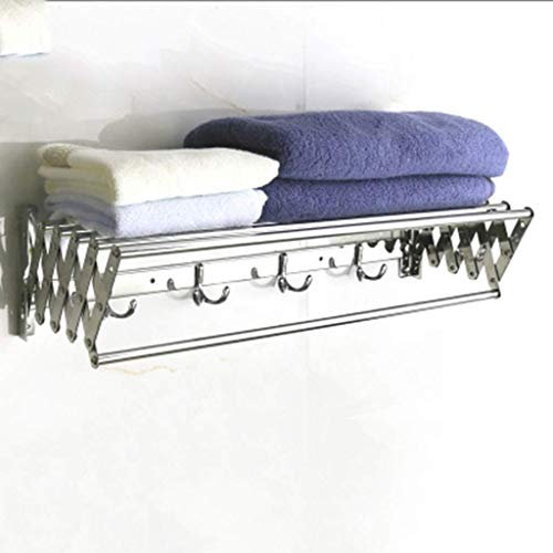 Générique Porte-Serviettes Porte-Serviettes Porte-Serviettes Crochet en Acier Inoxydable Porte-Serviettes Extensible rétractable pour Salle de Bain Support à Outils Mural Multifonctionnel 100 cm