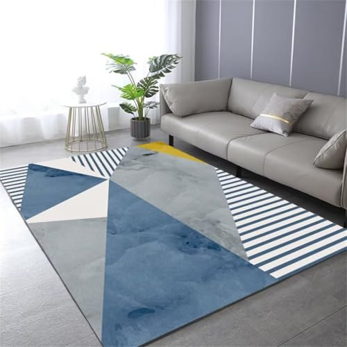 RUGMRZ Teppich Büro Deko Balkon Schlafzimmer Rechteckiger Blauer Wohnzimmer Bedruckter rutschfest Zimmerteppich 50X80Cm 1Ft 7.7''X2Ft 7.5''