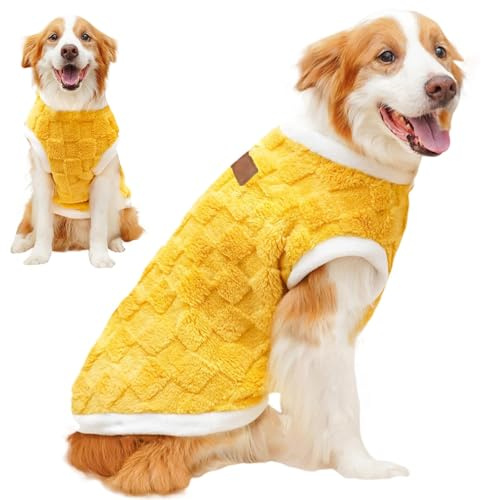 Walopola Maglione per cani di taglia media, cappotto invernale in peluche per cani, abbigliamento spesso per animali domestici, caldo, giacca da neve, accessorio per cani di taglia, stagioni