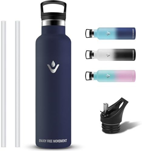 Gourde Isotherme, Gourde 1l, Sans BPA, Bouteille Isotherme, Anti Fuite, Gourd Metal, Double Isolation, Gourd Sport, 24h Froid & 12h Chaud, Bouteille d'eau pour Randonnée, Camping, Aptitude, Yoga