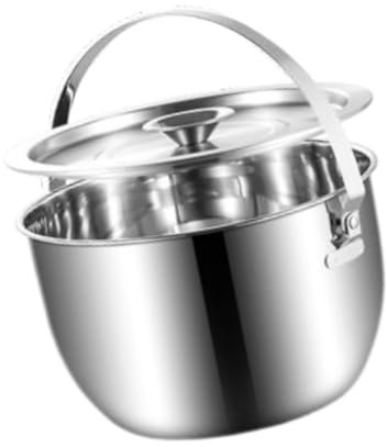 F Fityle Ice Bucket with Lid Beverage Tub Stainless Steel Beer with Carry Handle Storage Bin for Barbecue Restaurant Backyard Camping, 3.5L