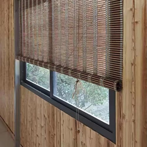 Tapparelle In Bambu Per Finestre Tenda A Rullo In Bambù Da Esterno Avvolgibile verticale In Bamboo Traspiranti,Protezione Della Privacy per Camera da Letto