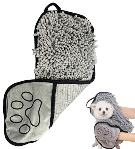 Mikrofibervårdsverktyg, hundhandduk med hundhandduk | Hundbadhandduk, söt absorberande hundhandduk | Effektiva torkningsklänningar för 50 x 180 cm för tvätt av valpen för rengöring