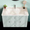 Cayipng Tocador de Baño con Lavabo, Mueble Separado para Lavabo con 3 Cajones, Mucho Espacio de Almacenaje, Estructura de Madera Maciza, Blanco y Dorado, 120×47.5×80cm (Green + Hang)