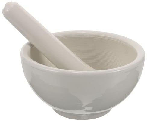 Uonlytech Mortaretto in Ceramica Per Spezie Pestello e Ciotola Per Macinare Medicinali Condimenti e Cereali in Cucina