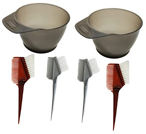 VICASKY 6 Pièces Set de Teintures Capillaires Bols de Mélange et Peignes pour Coloration de Aléatoires Bols et Peignes Couleur Aléatoire
