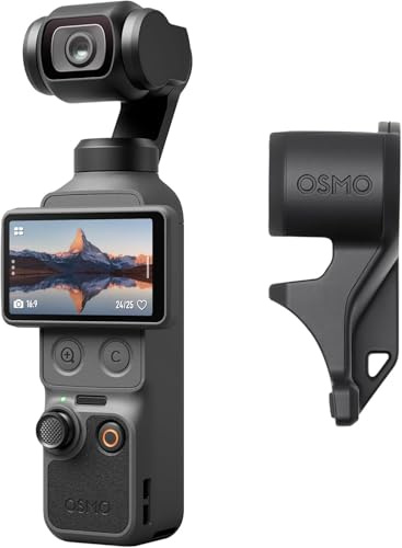 DJI Osmo Pocket 4 standardpaket, vloggkamera i fickstorlek med gimbal, 1-tums CMOS och 4K/240 fps, 3-axlig stabilisering, 2× förlustfri zoom, 107 GB inbyggt lagringsutrymme, videokamera för foto