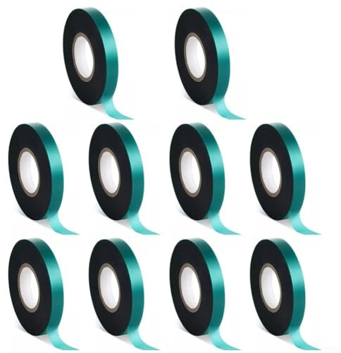 Yuanpgky Cinta elástica para atar plantas para entrenar y apoyar plantas, cuerda de jardín de PVC de 147.6 pies de largo con material resistente a la intemperie, 10 rollos, color verde brillante