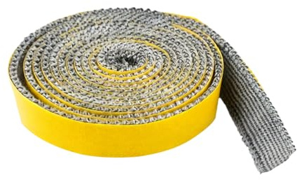 Junta Refractaria Autoadhesiva para Chimenea y Estufa de Leña, Tira de Sellado Resistente al Calor para Puertas de Chimeneas, Tubos de Humo y Hornos (3mm x 10mm x 2m),para Prevención de Fugas de Humo