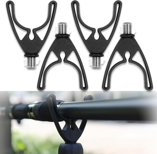 4 Stück Karpfen-Angelrutenhalter, Schwarz Karpfenangeln Rutenauflage, Gripper für Rutenhalter - halten Ihre Angelrute