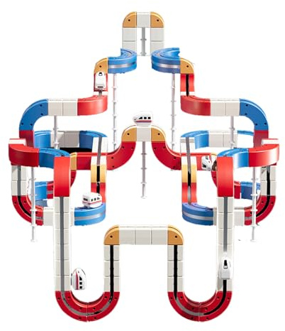 Bewinner Set di Trenini Elettrici Fai-da-te Che Sfidano la gravità per Giochi Educativi per Bambini con Blocchi di Binari e 28 Accessori di Binari