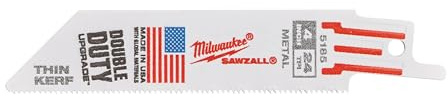 Lame de scie sabre Sawzall fine 100 mm 24 dents MILWAUKEE - 5 pièces - 48005185