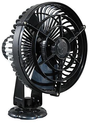SEEKR by Caframo Kona™ Marine Ventilator mit wasserdichtem Motor. Schutzklasse IP55 gegen Staub und Spritzwasser. Inklusive 2 m 24V Anzünderstecker. Schwarz. Hergestellt in Kanada.