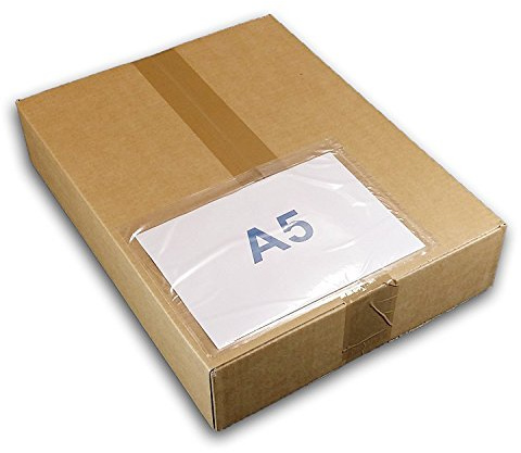 50 fodral A5 portfölj transparent självhäftande - självhäftande skydd frakt 225 x 165 mm (A4 vikt i två)