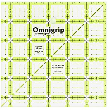 Omnigrid 5-1/2-Inch by 5-1/2-Inch Non-Slip Quilter's Ruler