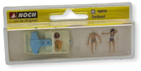NOCH H0 Figuren Tretboot, H0 Modellbau Accessoire mit Figuren, handkoloriertes Set für kreative Modellgestaltung