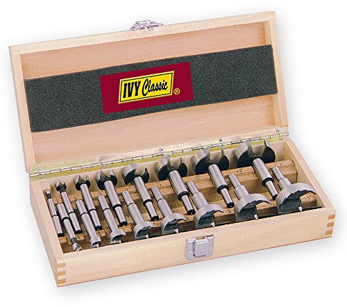IVY Classic 46184 16-Piece Forstner Bit Set, High-Carbon Steel, Wooden Case