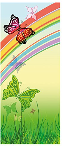 Bilderdepot24 Türtapete Schmetterlinge 90 x 200 cm - einteilig Türaufkleber Türfolie Türposter - Kinderzimmer Kinderbild Junge Mädchen Regenbogen