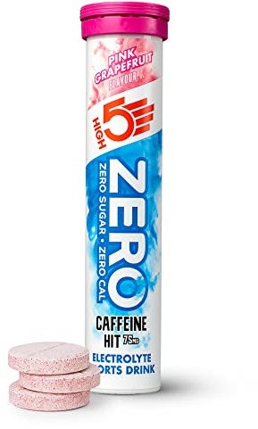 HIGH5 ZERO Caffeine Hit ElectrolyteTablets, Hydration Tablets Enhanced with Vitamin C, 0 Calories & Sugar Free, Boost Hydration, Performance & Wellness, Pink Grapefruit, 20 Tablets (20x, Pack of 1)
