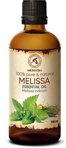 Melissenöl 100 ml - Melissa Indicum - Reines Melisse ätherisches Öl - Melissenöl - Ätherisches Öl für Schönheit - Massage - Diffuser - Duftlampe - Raumduft - Melissa Oil