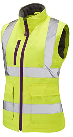 Leo Workwear BWL01 Sandymere Ladies Hi Vis Bodywarmer#S~Yellow