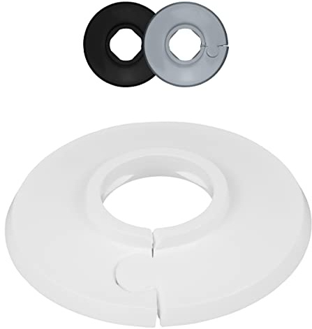 FUX Set di 2 rosette semplici per tubo di riscaldamento - da 8 a 60,3 mm | Nasconde i passaggi dei tubi, finitura pulita al radiatore, montaggio senza attrezzi, polipropilene