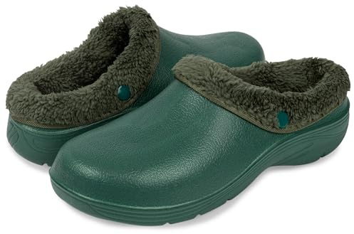 Lakeland Active Lorton Men's Fleece Lined Garden Clogs - Cumberland Green - 8 UK