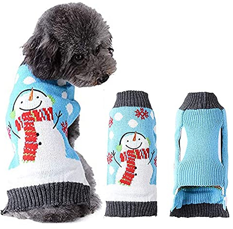 ABRRLO Weihnachten Hund Pullover Dog Sweater Hundepullover Haustier Hundepulli Warm Welpe Kleine Mittel Hunde