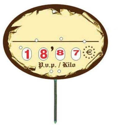 B BALSAT Porte-prix pour boucherie et charcuterie, Lot de 12, Dimensions : 106 x 76 mm, Blanc, Verre, Acier inoxydable, Plastic