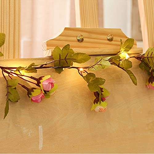 Solar Power Outdoo String Lights, Treer Plant Style Garden LED Christmas Trees Decor Light Waterproof Solar Patio Lights for Decoration Strings Party (Pink Rose Light,5m/50LED)