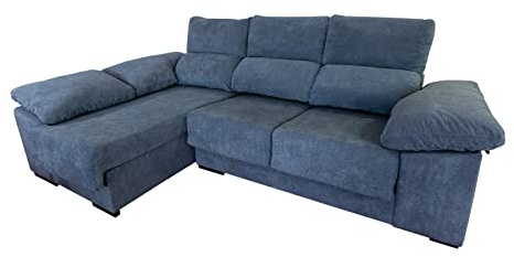 MUEBLIX.COM | Sofa 3 Plazas Chaiselongue Lado Izquierdo EDURNE | Sofas de Salon Cheslong | Asientos y Respaldo Espuma | Sofa con Estructura de Madera de Pino y Tablero de Espuma de Poliuretano y Napa