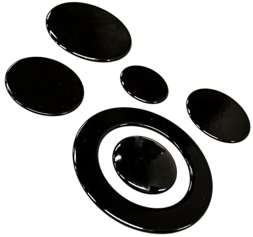 JPshop - Kit 5 piattelli lisci di cui una tripla corona adattabile a piano cottura cucina compatibile con Ariston - Nardi - Franke