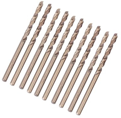 Set di 10 Punte per Trapano in Cobalto HSS M35, Set di Punte Elicoidali in Metallo 3 Mm, Punte per Trapano a Mano, Set di Punte, Utensili, Set di Punte per Ferro, per Forare (3 mm)