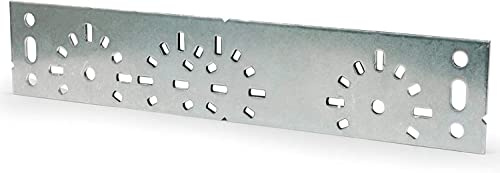 2 Stück Montageplatte mit Schrauben 250 x 48 mm, Stichmaße 73 80 100 153 mm, DVGW zertifiziert, verzinkt Wandschiene Montageschiene Befestigungsschiene Wandscheibenbefestigung Wandscheibenschiene