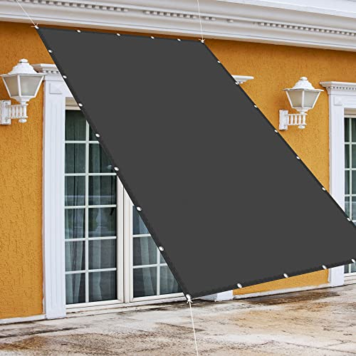 Sonnensegel Wasserdicht Sonnenschutz 1.4 x 2.4 m Rechteckig Wasserdicht UV Schutz Balkon Sichtschutz PES Polyester Sonnenschutz für Terrasse, Balkon, Pool und Garten, Dunkelgrau