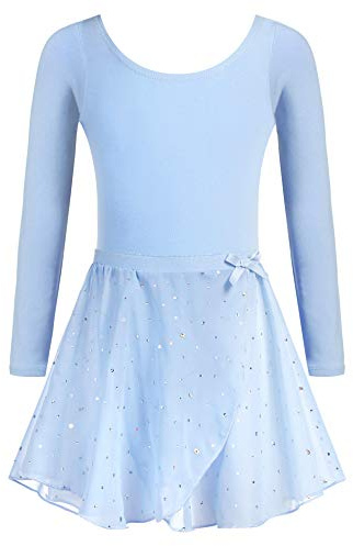 Arshiner Mädchen Ballettkleidung Zweiteilig Baumwolle mit Chiffonrock | Balletttrikot und Tüllrock als Tanzkleid für Ballett Gymnastik Training und Auftritte