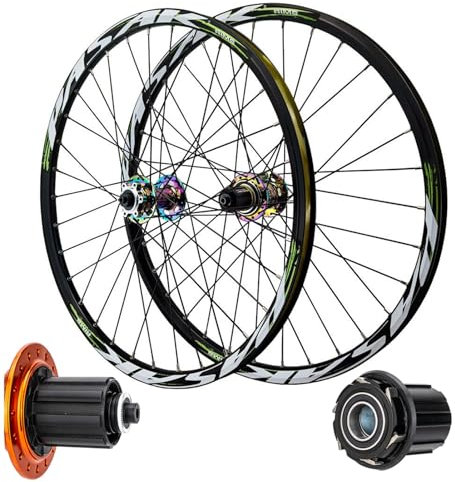 Mountainbike Laufradsatz 24/26/27,5/29 Zoll, Aluminiumlegierungsfelge 32H Scheibenbremse MTB Räder Schnellspanner Vorder Und Hinterräder Schwarze Fahrradräder for 7-11 Gang Kassette ( Farbe : C , Size