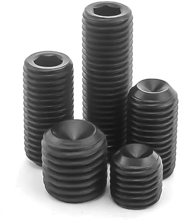 M4x20mm Gewindestifte mit Innensechskant und Ringschneide Stahl Schwarz ISO4029 DIN916 50 Stück Gewindestangen Madenschraube Stellschrauben