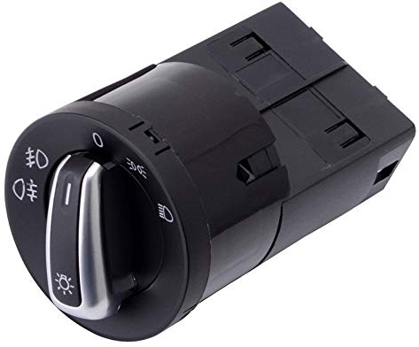 ZIxmix Car Headlight Switch Chrom-Scheinwerfer-Steuerschalter, Licht-Lampenknopf, passend for VW, Golf MK4, Jetta 4, Bora Headlight Switch