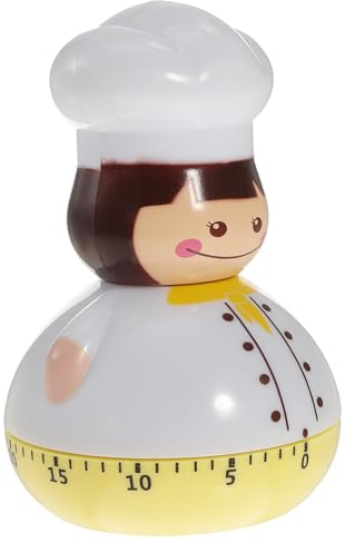 ABOOFAN Mini Chef Mechanical Cooking Timer Yellow Household Baking Countdown Timer Loud Alarm for Cooking and Baking