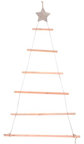Wohnkultur Weihnachts Baum Wandbehang Hängende Weihnachtsschmuck Aus Holz Holzstäbe Weihnachtsbaum Weihnachtsstrickleiter Aus Holz Zum Aufhängen Kalender Mini Hanfseil