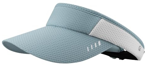 CLAPE brett brätte löpning sport visir andas visir keps för män kvinnor elastisk solvisir UV-skydd sommarhatt, DSKD1-Blå Grå, one size