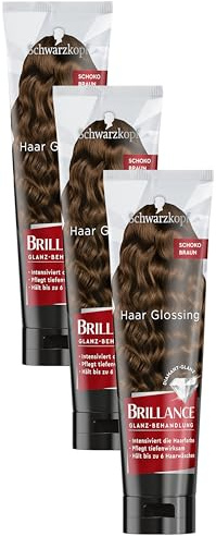 Brillance Glanz-Behandlung, Haar Glossing Schoko Braun (150 ml), pflegt und intensiviert die Haarfarbe, kann wie eine Haarmaske angewendet werden, hält bis zu 6 Haarwäschen(Verpackung kann variieren)