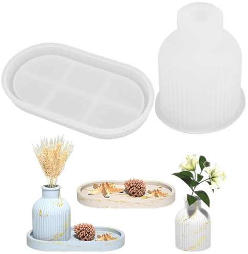 YeahBoom 2 Stück Harzformen, Blumentopfformen, Silikonform für Stifthaltern, Vasen, Kristallflaschen und dekorative Ornamente
