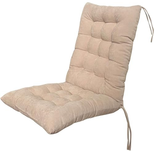 Stuhlkissen mit Rückenteil 1/2 Stück Auflage Polsterauflage Gartenstuhl,Rückenkissen mit Bänder,Polsterauflage Auflage für Stühle/Bänke in Haus und Garten Sitzkisse(Camel,100x45cm1pc)